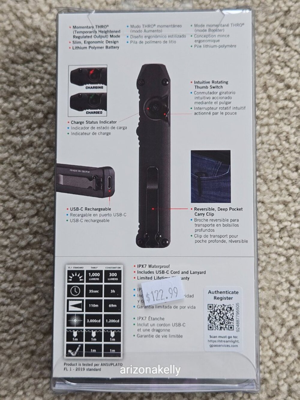 NIB Streamlight Wedge Flashlight 1000 Lumens *FIRM* - Picture 5 of 5